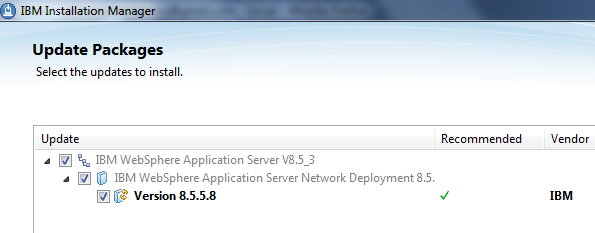 Websphere Application Server v8.5.5 Fix pack 8 update