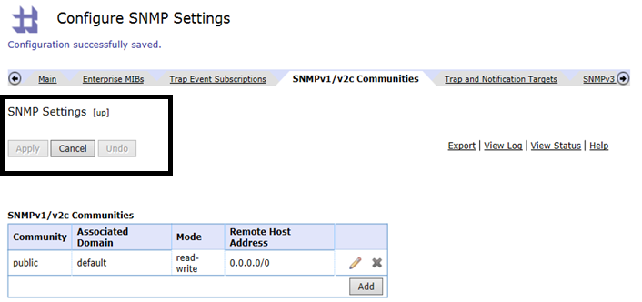 Enable SNMP IBM Websphere Datapower