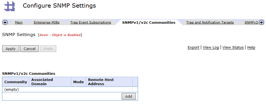 Enable SNMP IBM Websphere Datapower