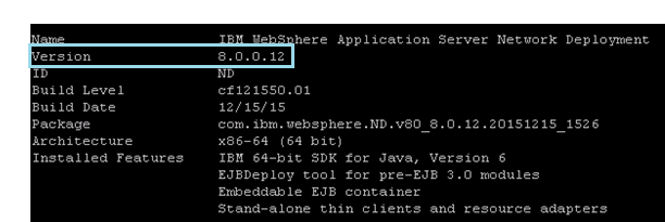 Websphere Application Server v8.0 fixpack 12 update