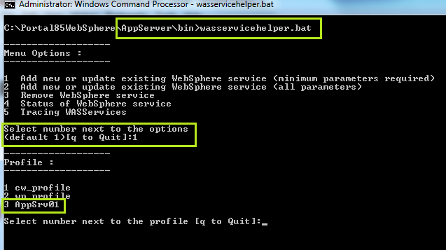 WASServiceHelper utility in WAS v8.5