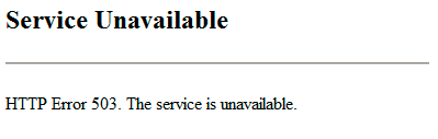 http error 503 the service is unavailable