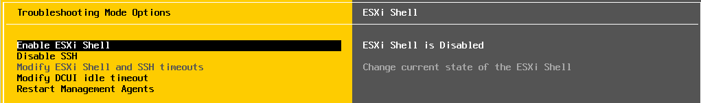 Enabling ESXi Shell Access