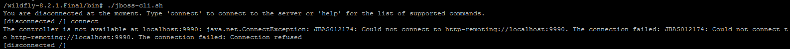 JBAS012144 The controller is not available at localhost:9999